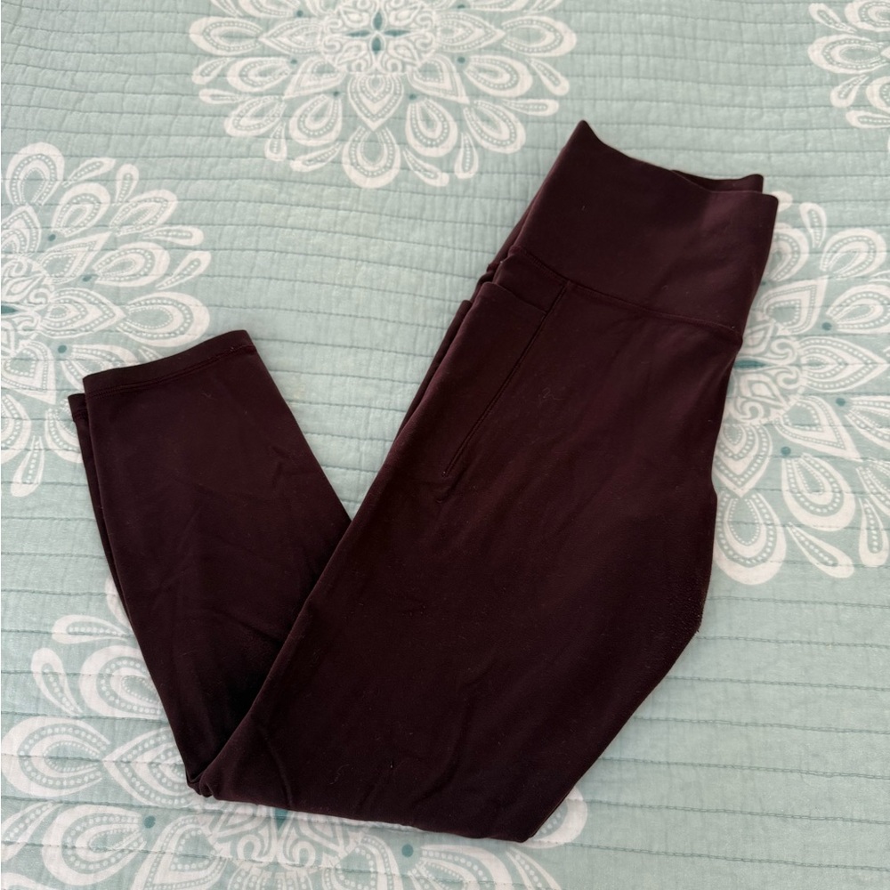 Athleta Burgundy Salutation Leggings